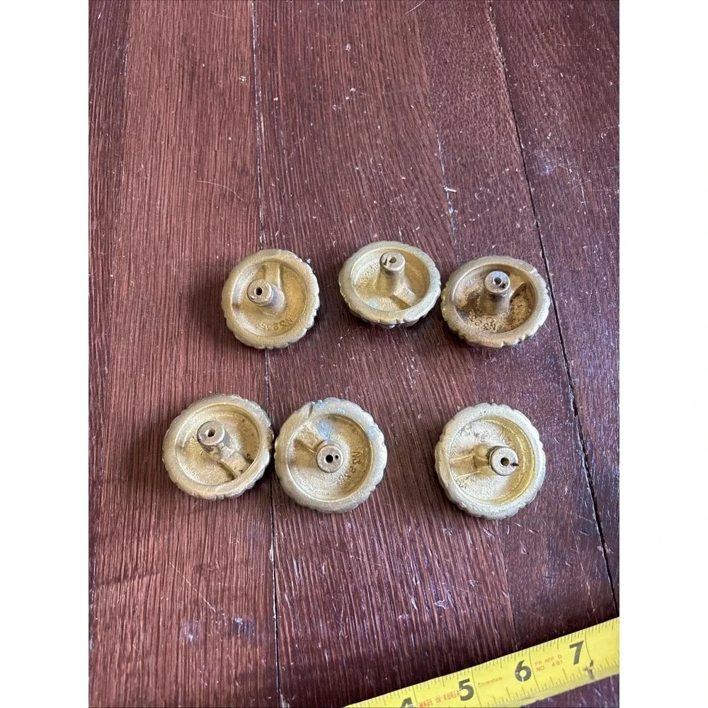 Vintage Brass Drawer Knobs Set of 6 Floral Cabinet Hardware 2